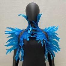 1 Stück Federumhang für Frauen, Federkragen Cape Schal, Schulterüberwurf für Karneval, Party, Showgirl Accessoire, Hexen Kostüm Dekoration, Halloween