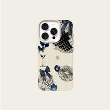 1 Ốp lưng điện thoại TPU in hình nơ xanh cổ điển, tương thích với điện thoại iPhonegi - trắng - Xem 5