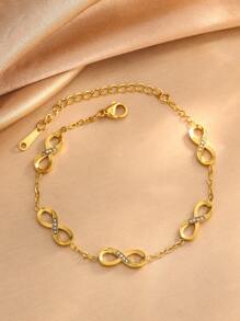 1 Set Fashionable Stainless Steel Jewelry Set With Infinity Symbol Elements, Suitable For Women's Daily Wear Or As Holiday Gift For Friends