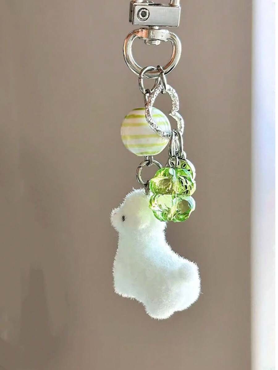 1 Móc khóa hình lạc đà không bướu và cỏ ba lá dễ thương cho cả nam và nữ dùng làm phụ kiện túi xách mùa đông thu - Nhiều màu - Xem 1