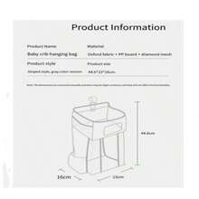 Bolsa colgante de almacenamiento multifuncional para cuna de bebé, bolsa colgante de almacenamiento de artículos para bebé para pañales, biberones, bolsa de almacenamiento junto a la cama, diseño semi-abierto para fácil acceso, sostiene pañales, biberones, pañuelos, toallitas húmedas