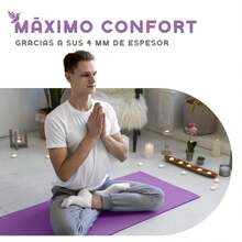 MUUK FITNESS Alfombrilla de Yoga 170 x 70 cm – Grosor 4 mm, Tapete para Yoga, Pilates, Fitness y Ejercicio, Antideslizante, Plegable y Fácil de Transportar, PVC Resistente y a Prueba de Agua, Ideal para Casa, Gimnasio, Parque o Viajes, Diseño Cómodo que Protege Articulaciones, Superficie Estable y Duradera para Relajación, Meditación y Estiramientos, Apta para Principiantes y Expertos. - Lila Púrpura - Ver 8