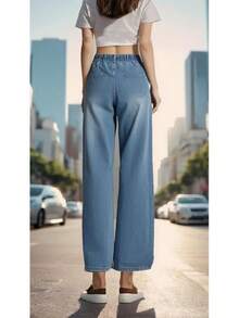 SperLucky Jeans, Straight Leg, Loose Wide Leg Denim Pantshalloween - 洗 - 查看 2