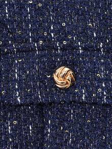 Elegant Commuter Thick Fabric Waist Belt Long Sleeve Jacket, Spring/Autumn