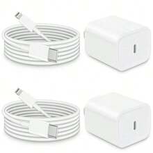 20W PD快充适配器套装，USB-C墙充+100厘米Type-C转Lightning数据线，兼容 14 Pro Max/14 Pro/14 Plus/14/13/12/11/XR/Xs Max/8/7 Plus - 黑色/白色 - 美規A型插(110-127V) - 查看 10