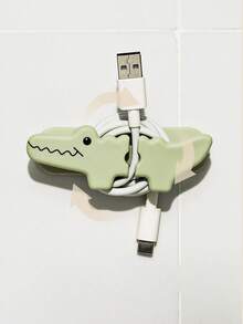 1pc Cartoon Shaped Cable Organizer, Data Cable Winding Device. Desktop Silicone Cable Organizer, No Need To Drill Holes To Store Charging Cables. Can Be Used To Organize Home & Office Supplies, Practical & Convenient. - Multicolor - View 3