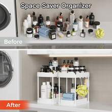 1 Confezione di organizer multifunzione estraibili, organizer e contenitori per sotto il lavello per bagno e cucina, organizer e contenitori per sotto il mobile, 32,5 cm
