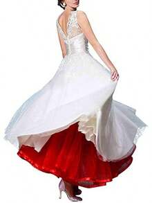 Plus Size Ankle Length Petticoat Crinoline Underskirt For Weddings - 白色 - 查看 9