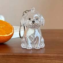 1pc Pet Breed Design Pet Hair Storage Keychain - Cute Sitting Dog Design With Chain Connection - Suitable For Dog Owners - Keychain Souvenir, Pet Hair Storage And Protection Souvenir, Can Be Placed On Keys, Bags Or Outing Items - Perfect Memorial Gift For Dog Lovers