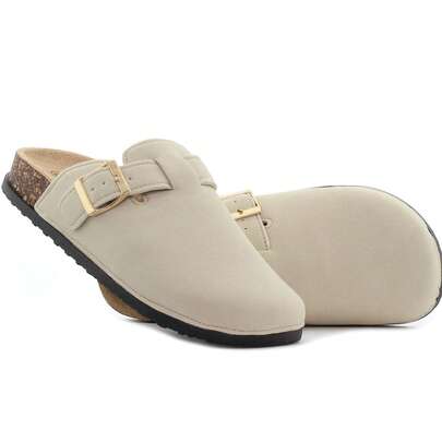 1 paar effenkleurige, casual, modieuze instapsandalen, geschikt voor buiten, kantoor, lente/zomer/herfst/winter