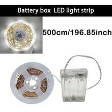 Striscia luminosa a LED, alimentata a batteria (batterie non incluse), tagliabile e pieghevole - perfetta per creare illuminazione d'atmosfera in camere da letto, soggiorni e per il campeggio all'aperto