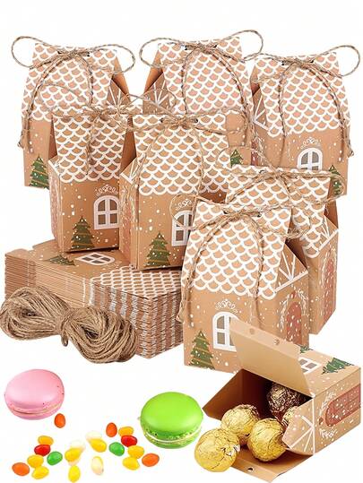 20 Peças Caixas de Lembrancinhas para Festa de Natal, Mini Sacolas de Presente de Natal, Sacos de Embrulho de Papel Kraft para Doces e Biscoitos, para Suprimentos de Lembrancinhas de Festa, Enfeites de Meia, Caixas de Doces e Biscoitos, Decorações de Natal, Pijamas de Natal, Presentes de Natal, Decoração de Natal