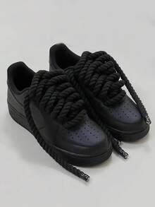 1对120厘米圆形黑色、粉色、米色麻绳鞋带，简约时尚，适用于运动鞋、休闲鞋等，冬季礼物之选 - 彩色 - 查看 6