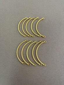 1/2/10Pcs Alloy Twisted Hollow Bead Connectors, Curved Arc Chinese Style Half Bracelet Spacer Beads, Tube Link Beads For Jewelry Making, DIY Bracelet Accessories, Handmade Beading Kit For Necklace And Anklet Crafting - Multicolor - View 14