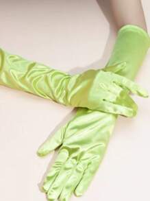 1双女士时尚缎面新娘手套，非常适合晚会和婚礼秋季配饰