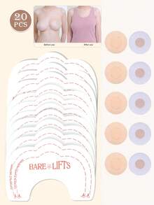 20片装超薄隐形丰胸贴 - 女士透明胸部支撑垫，无缝聚拢，适合露背和无肩带连衣裙 - 彩色 - 查看 14