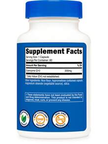 Nutricost CoQ10 200mg, 60 Vegetarian Capsules, 60 Servings - High Absorption, Vegetarian, Non-GMO, Coenzyme Q10 | CoQ10 Supplement, Heart Health, High Absorption, Non-GMO, Vegetarian, Premium Quality, Vitamins Supplements - 其他 - 查看 5