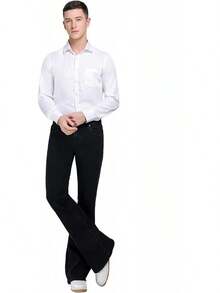 Wbestwind Men's Relaxed Stretch Vintage 60s 70s Bell Bottom Fit Comfort Flared Retro Leg Denim Jeans Halloween Christmas New Year - 紫色 - 查看 7