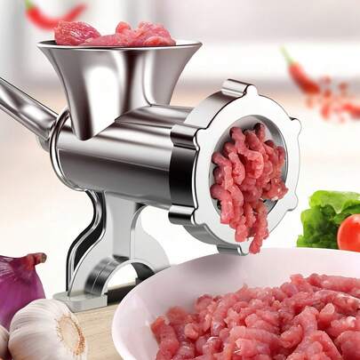 1 máy xay thịt thủ công - Máy xay thịt/làm xúc xích/máy băm thịt lợn để bàn/phễu nhồi xúc xích, dùng để làm chả burger tự làm, dụng cụ nhà bếp thủ công.