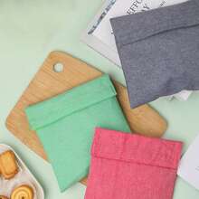 Bolsa de almacenamiento de sándwiches reutilizable con forro de TPU, bolsas de snacks con , lavables, impermeables y seguras para alimentos. - Rosa - Ver 6