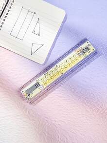 1pc Dopamine Ruler Calculator, Can Measure Size And Tell Time, 8-Digit Display, ABS Material, Cartoon Pattern, Suitable For School, Exam, Home, Back To School, Classroom Gift, Student Ruler Calculator - Single Piece - View 11