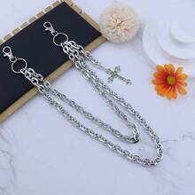 Punk Layered Pants Chain For Men Women, Silver Heart Cross Rivet Tassel Wallet Chains, Hip Hop Pocket Chains, Goth Jewelry Key Chain Wallet For Men - 樣式12 - 查看 3