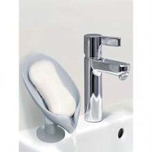 1 PC Soap Box, Soap Shelf Suction Cup, Wall-Mounted No-Drill Creative Draining Rack Does Not Accumulate Water, Household Storage, Leaf Shape Soap Dish With Drain, Suction Soap Holder Tray For Bathroom Accessories, Soap Container, Bathroom Storage And Organization Home Bathroom Decor Back To School