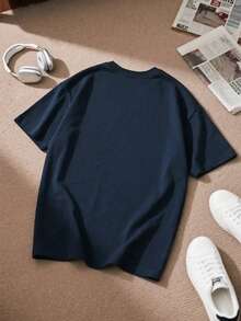 Boys & Teenagers' Casual Crew Neck Short Sleeve T-Shirt With Funny Cosmic Planet Pattern, Versatile For Daily, Street, Outdoor, School Commute