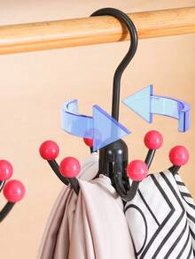 1pc 6-Hook 360 Degree Rotating Wardrobe Hanging Rack For Closet Organization - Space-Saving Organizer For Bras, Bags, Hats And Accessories; , Easy-Install, Multi-Function Swivel Hook System Ideal For Bedroom, Dorm Or Small Apartment, Great For Spring Cleaning And Seasonal Storage Fits Inside Standard Closets And Wardrobe Corners, Helps Declutter Drawers, Keeps Hats, Bags And Undergarments Organized At A Glance, Enhances Visibility And Accessibility, Supports Daily Outfits And Travel Packing, Ideal Gift For Moms And Students - Multicolor - View 3