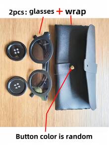 1pc Christmas Cosplay Funny Button Decor Glasses, Adult & Kids DIY Role Play & Costume Fun, With Storage Bag, Suitable For Parties, Events, Funny Occasions