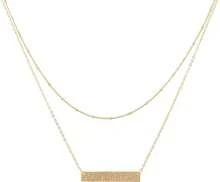 MEVECCO Layered Heart Necklace Pendant Handmade 18k Gold Plated Dainty Gold Choker Arrow Bar Layering Long Necklace For Women - 層欄 - 查看 1