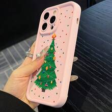 5 قطع مجموعة غطاء هاتف عيد الميلاد الوردي أنيق وفاخر، مناسب لموديلات 11/12/13/13 برو ماكس/14/14 برو/14 بلس/14 برو ماكس/15/15 برو/15 برو ماكس/16/16 برو/16 بلس، واقي شاحن، إكسسوارات الهاتف