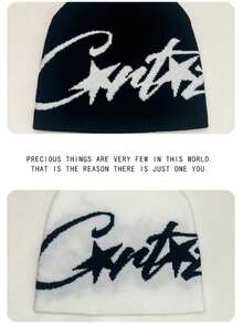 Handmade Punk Rock Motorcycle Riding Personalized Balaclava Knit Hat, Unisex Streetwear Hip Hop Hat For All Seasons, Glow-In-The-Dark Skeleton Finger Knit Hat For Halloween, Autumn/Winter, Unisex Street Hip Hop Personalized Warm Ear Protection Cold-Proof Hat