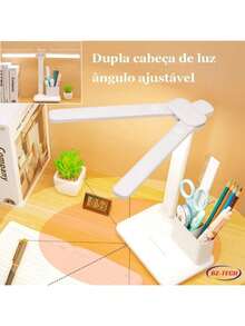 Table Lamp With Pen Holder USB 3 Colors 4000mAh Rechargeable Battery 5v LED - D.K.L - trắng - Xem 1