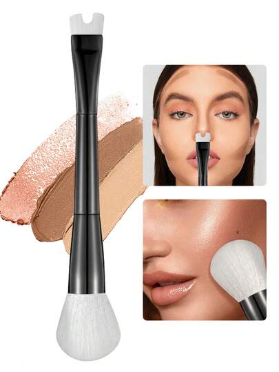 Nose Contour U-Shaped Makeup Brush For Sculpting And Defining Double Head Foundation Highlighter Brush Nose Shadow Brush,Foundation Brush,Concealer Brush,Blush Brush,Contour Brush,Blush Brush,Bronzer Brush,Powder Brush,Foundation Brush,Blush Brush