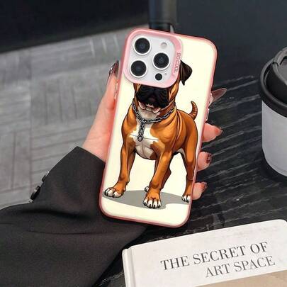 Protective Boxer Dog  16 Pro Max 16e 15 Plus 14 13 12 11 XS Max XR X Case Slim Anti-Yellowing Shockproof Cover Lightweight Durable Cute Cartoon Animal Design Phone Cases