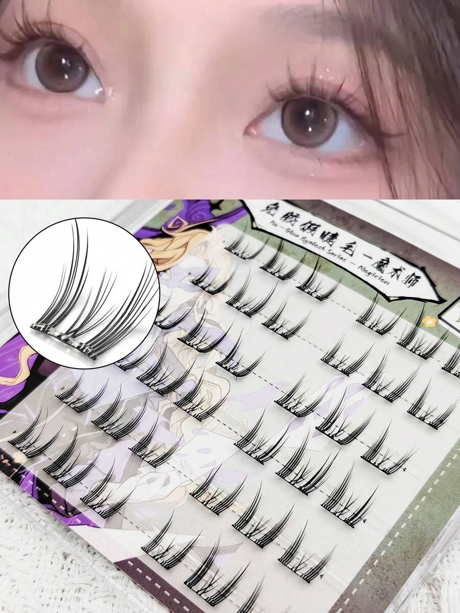 36 Büschel, 10-12mm, kein Kleber nötig selbstklebende einzelne Wimpern, Locken C/D, 0,07mm, falsche Wimpern Büschel Wimpern, natürliches Aussehen Cartoon, Katzenaugen Wimpern Wimpern Büschel, Wimpern Büschel, einzelne Wimpern, Wimpern, Fake Wimpern