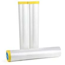 BOMEI PACK 3 Rollos Película de Enmascarar Pre-Cortada Transparente 106.3 Pulgadas x 66 Pies por Rollo, Cinta y Cortina para Cubrir Pintura Automotriz - 1 - Ver 2