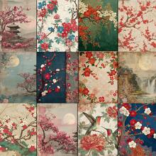 24/36PCS 5.9*5.9inch Plum Blossom Landscape Painting Scrapbook Paper Pad, High Quality Single Side Scrapbooking Creative Material Paper For DIY Scrapbooking, Card Making, Journaling & Art Crafts - Multicolor - View 6