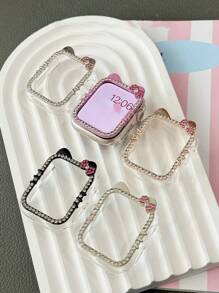 1 件多功能水钻猫设计 表壳保护套,兼容 S10、S9、S8、S7、S6、S5、S4、SE、40mm/41mm/42mm/44mm/45mm/46mm(不含手表和表带) - 銀色 - 查看 7