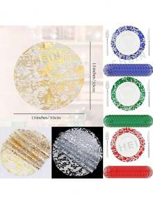 Gold Foil Hollow Placemat, Suitable For Various Party Decorations