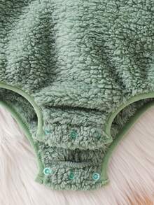 Disfraz de dinosaurio de Halloween para bebé, mono de peluche sin mangas con capucha, ropa divertida para fiesta - Verde - Ver 8