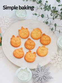 3 Pieces Set Of Christmas Series Cookie Cutters, Christmas Kitchen Parent-Child Cookie Molds, Various Cute Cartoon Patterns (Santa Claus, Reindeer, Little Rabbits, Christmas Gifts), Christmas Decorations Fondant Cutters, Christmas Gift Cookie Stamps, Cake Decoration Cookie Shapers, Dessert Making Tools Christmas Christmas Decorations Christmas Pajamas Christmas Gifts Christmas Decor