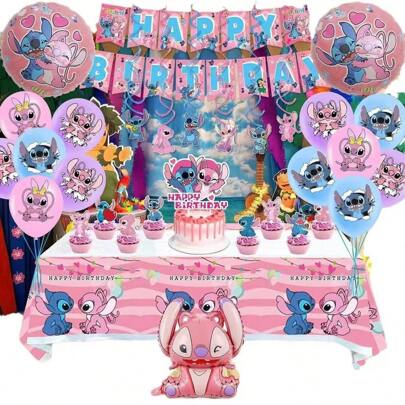 Disney Disney roze thema feest cadeau verjaardag feestdecoratie, Disney accessoires, feestbenodigdheden, Disney Halloween, borduurspullen, feestgunsten voor kinderen, kamerdecoratie, plakkerige lila banner cadeauzak snoepzak feestbenodigdheden cadeaudecoratie. Halloween kerstversiering
