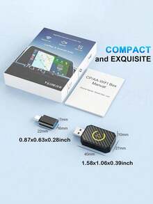 Adaptor wireless mini Carplay, compatibil cu telefonul - conexiune rapidă și stabilă pentru conversia cablată din fabrică la CarPlay wireless pentru mașini 2016+, adaptor Apple Carplay fără întârziere