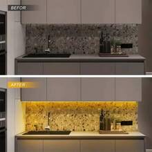 Striscia luminosa a LED, alimentata a batteria (batterie non incluse), tagliabile e pieghevole - perfetta per creare illuminazione d'atmosfera in camere da letto, soggiorni e per il campeggio all'aperto