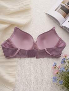 Sujetador para mujer, copa C, paquete de 6, 6 colores, copas cómodas de cobertura total, tres cierres, tirantes ajustables, adorno de lazo, sujetador de color sólido sexy y cómodo. - Multicolor - Ver 3