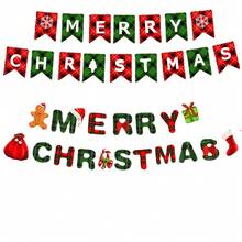 Christmas Theme Hanging Decor Santa Claus Snowman Christmas Tree Pattern Banner Spiral Swirl Merry Christmas Party Decor