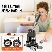 Button Maker Machine, Multiple Sizes 1.25+2.25 Inch Badge Punch Press Kit, Children DIY Gifts Pin Maker, Button Making Supplies With 500pcs Button Parts & Circle Cutter & Magic Book - Black - View 2