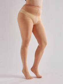 1 Pair Of Women's Plus-Size Leggings, 80D Opaque Solid Color Leggings, Soft Polyester Fiber Material, Hand Washable, Available In A Variety Of Colors, High-Waisted Tights, Suitable For Plus-Size Women.